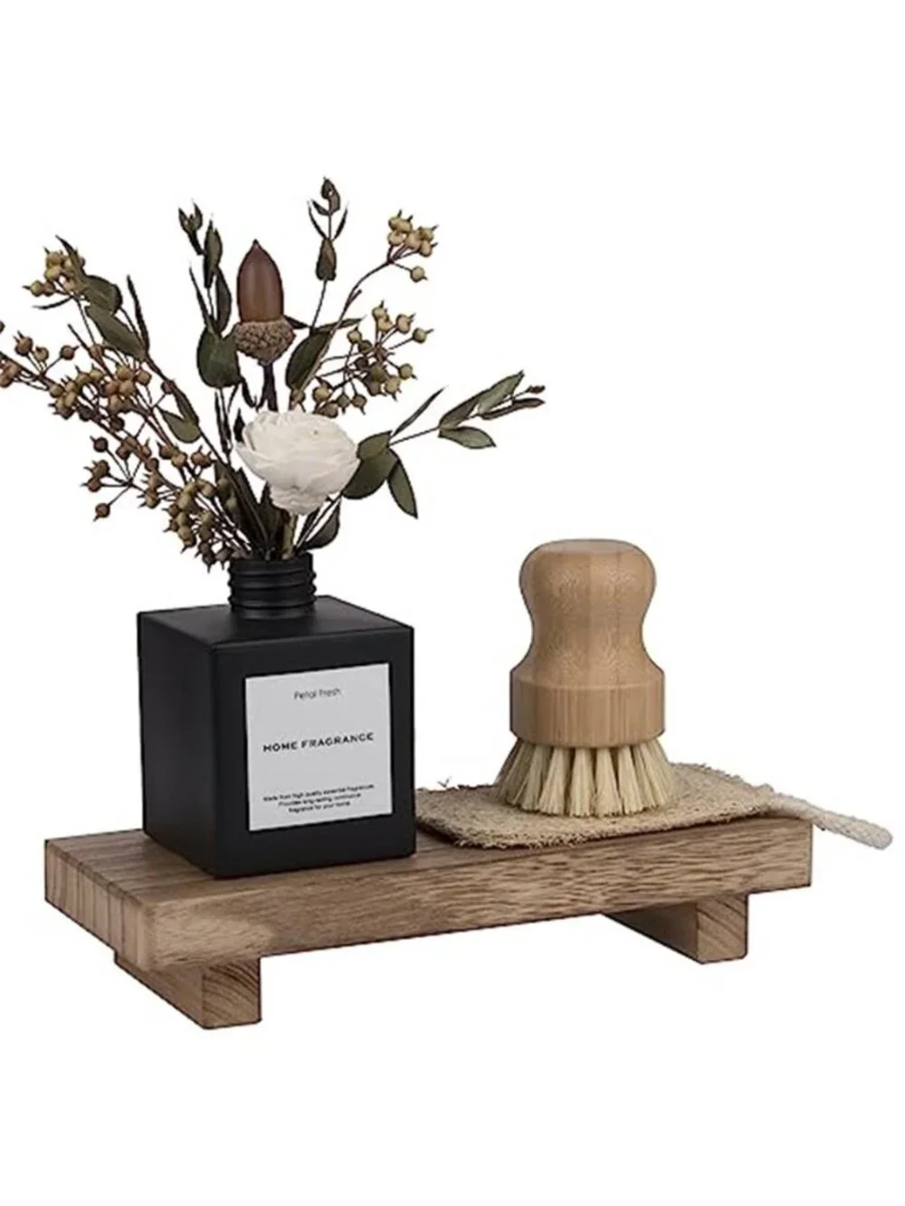 Small Wood Tray Pedestal Stand Farmhouse Bathroom Decor Decorative Wooden Riser